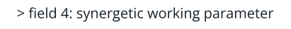 > field 4: synergetic working parameter