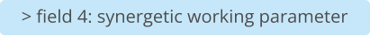 > field 4: synergetic working parameter