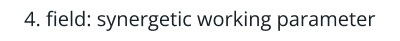 4. field: synergetic working parameter