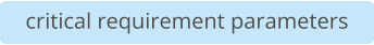 critical requirement parameters